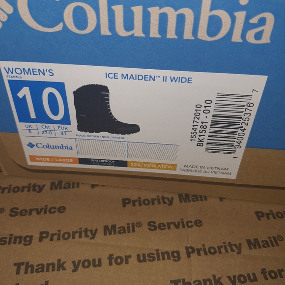 New Womens Columbia Omni Grip Snow Ski Boots 100% Leather Waterproof Anti Slip - Picture 8 of 9